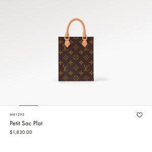 Louis Vuitton Petit Sac Plat Monogram